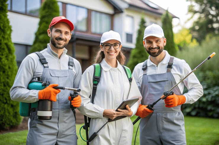 Commercial cleaning team