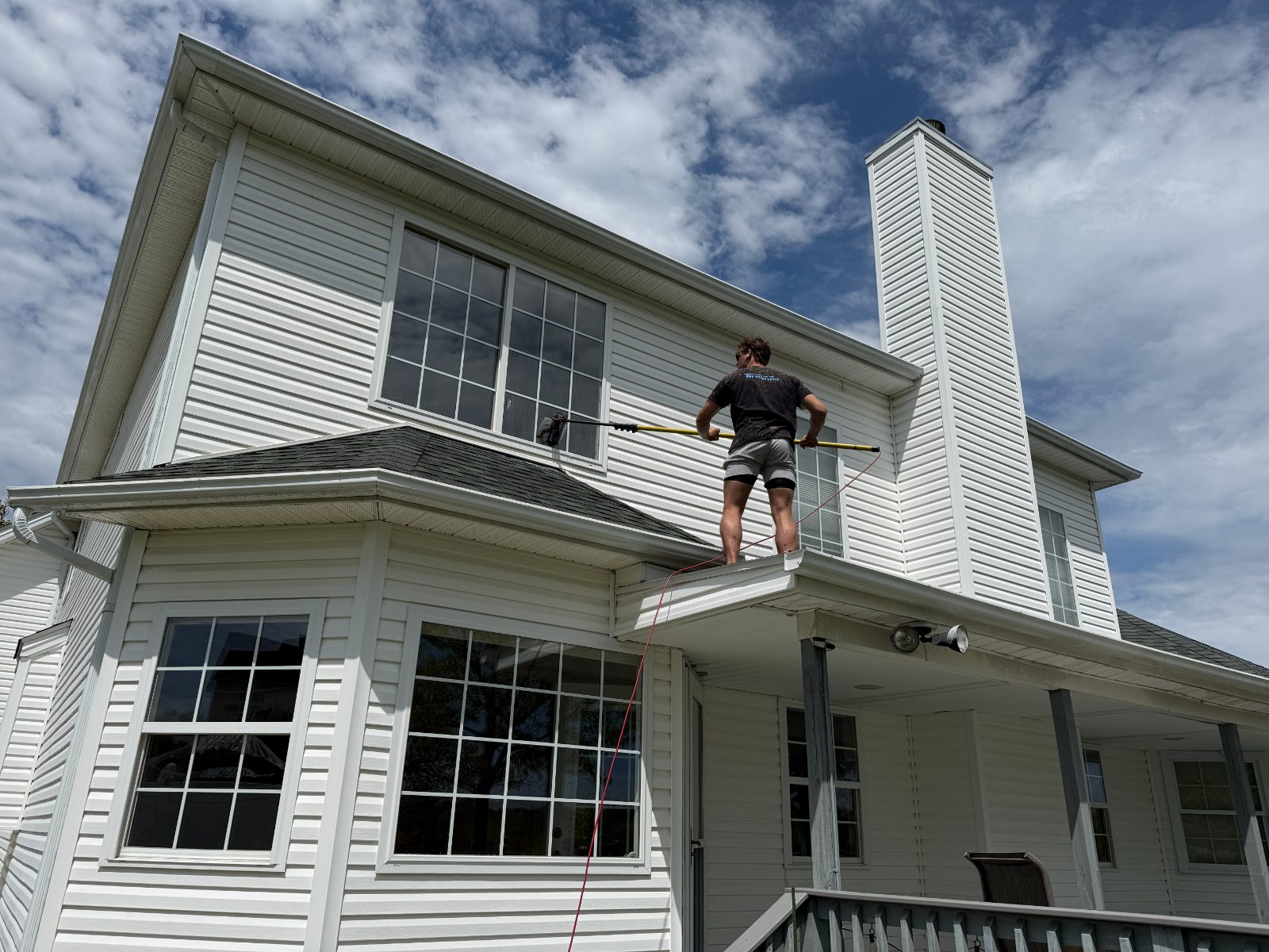 Grime Guyzz roof-level pressure washing job
